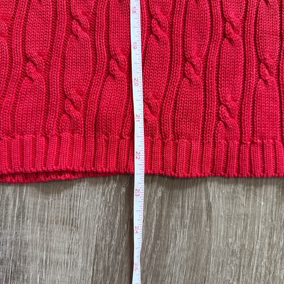 Vintage Villager Sport Ramie Cotton Blend Red Cable Knit Mockneck Vest Size XL - Picture 9 of 9